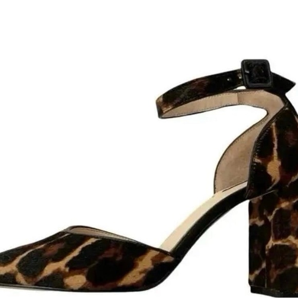 Alex Marie Women’s Leopard Print Ankle Strap Block Heel Sandals Shoes - Picture 6 of 12